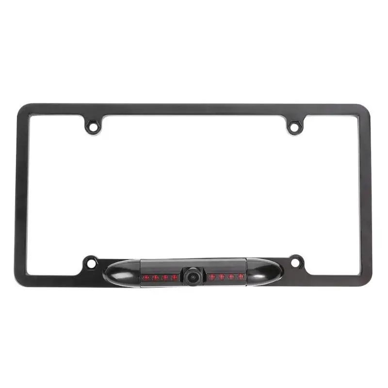 

12V Car Rear View Backup Camera IR Night Vision US License Plate Frame CMOS IP67 Waterproof Reversing Parking Camera Black