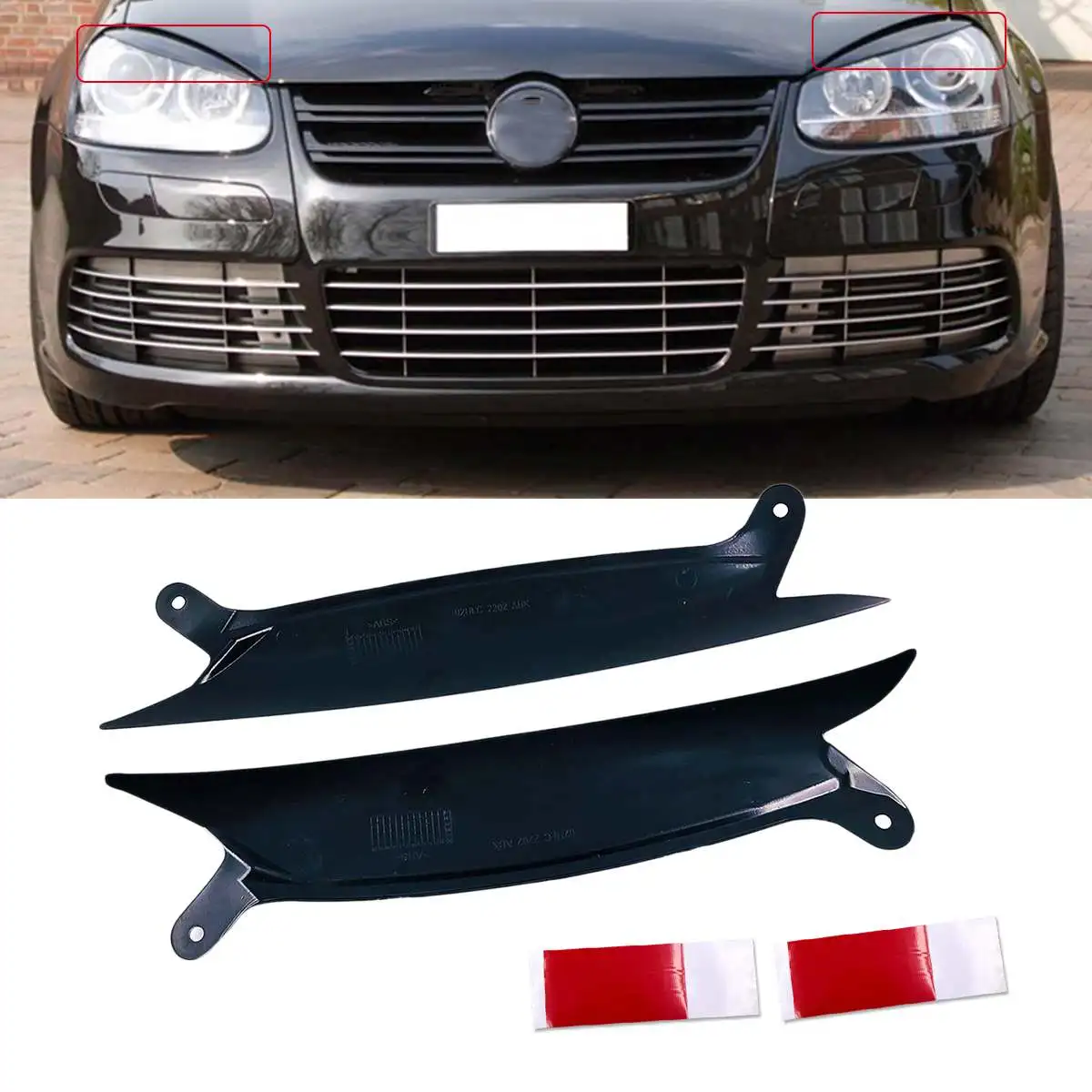 1 Pair Headlight Cover Eyelids For VW For Volkswagen GOLF GTI JETTA R32