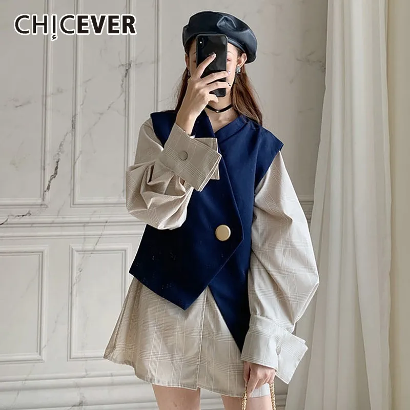 CHICEVER الصيف عارضة النساء اثنين من قطعة مجموعة منقوشة V الرقبة طويلة الأكمام زر قميص مع أكمام غير النظامية قصيرة سترة مجموعات 2019 CHICEVER الصيف عارضة النساء اثنين من قطعة مجموعة منقوشة V الرقبة طويلة الأكمام زر قميص مع أكمام غير النظامية قصيرة سترة مجموعات 2019