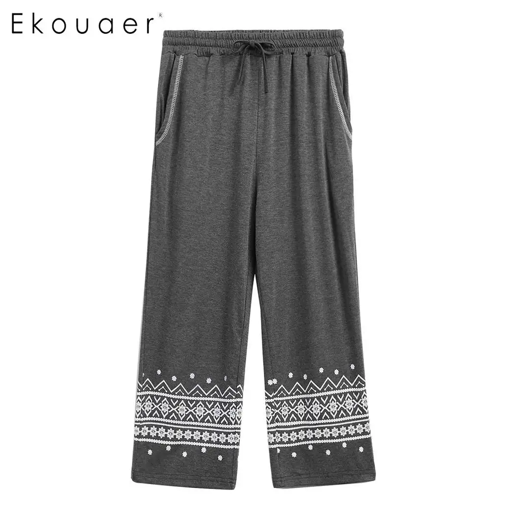 Ekouaer Women Cotton Sleep Bottoms Nightwear Soft Pant Elastic