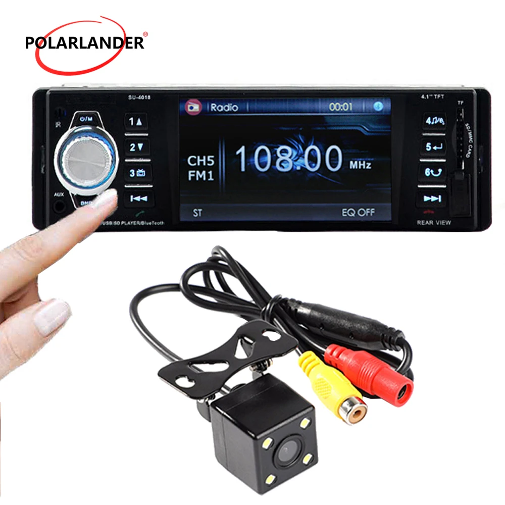 1 Din Авторадио 4,1 ''дюймовый TFT HD экран радио кассетный плеер автомобиля Mp5 MP4 Радио Bluetooth аудио плеер USB/TF/Aux/FM