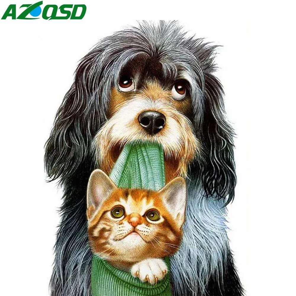AZQSD Алмазная картина для собак и кошек алмазная Вышивка Животных продажа