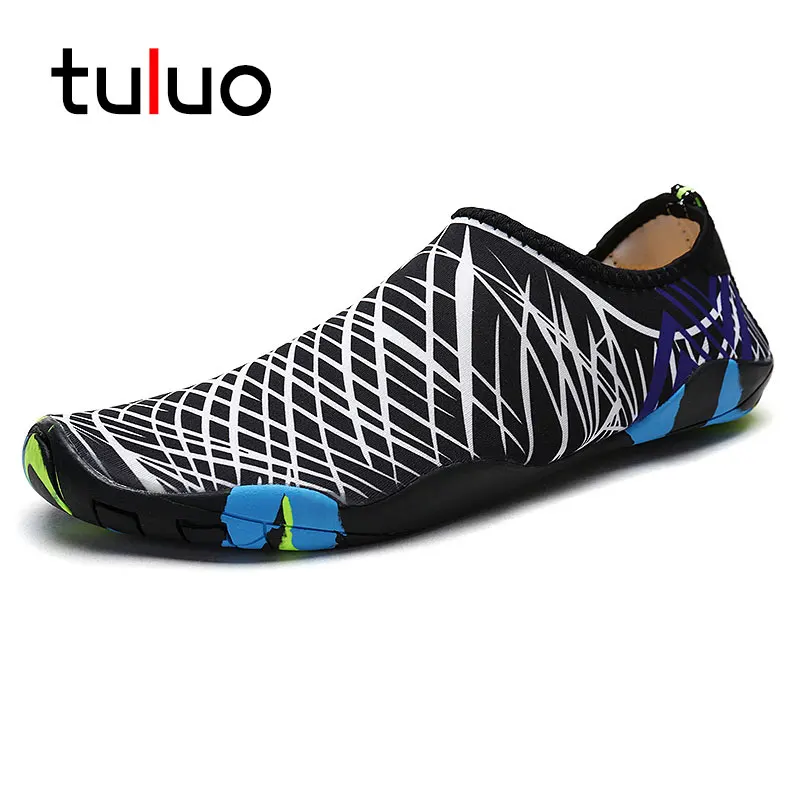 TULUO سريعة الجافة أحذية ماء الرجال النساء الصيف بيرفوت تنفس الشاطئ الغوص السباحة الذكور رياضية المنبع أكوا أحذية للجنسين