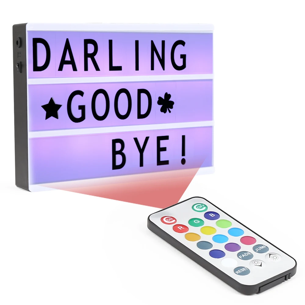 

LED Color Changing DIY Letter Combination Light Box Night Lamp With Remote Control Dimmable Colorful Light