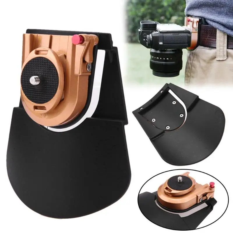 

ALLOET Portable Metal Alloy Camera Waist Clip Holder Waist Belt Strap Quick Release Carrying Hanger Waist Belt Buckle 1/4 Screw