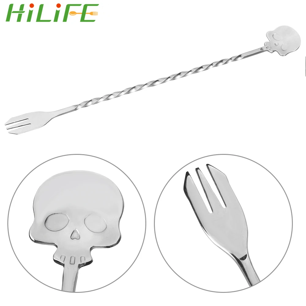 HILIFE 25 см Коктейльная палочка для перемешивания барная ложка барменная вилка из