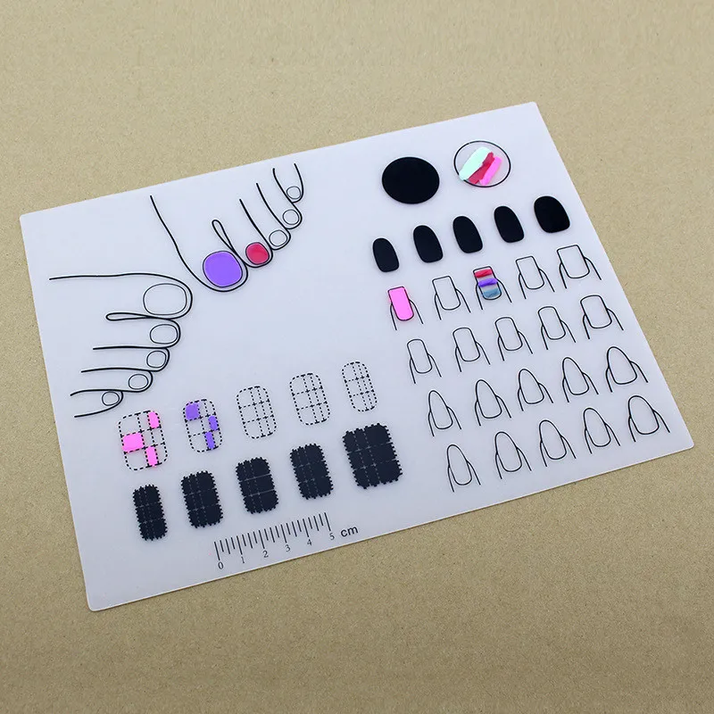 

Foldable Mini Silicone Pad Fingernails Mat Hand Cushion Holder Pad Nail Practice Template Nail Art Tool Manicure Table