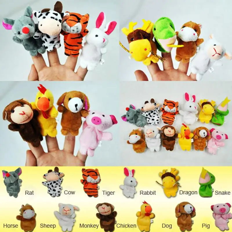 12 стилей/комплект китайская ткань классический Зодиак 12 животных Ручные пальчиковые куклы детские плюшевые игрушки детские игрушки для мальчиков и девочек