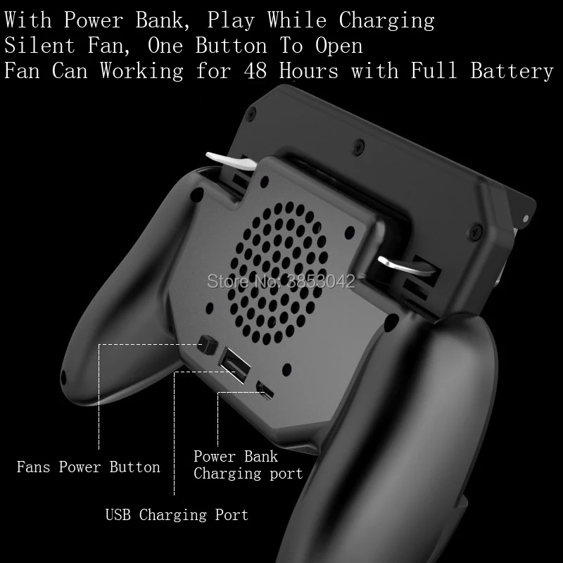 Контроллер Pubg геймпад мобильный триггер L1R1 шутер джойстик игровой коврик держатель для телефона кулер вентилятор с 2000/4000 мАч power Bank