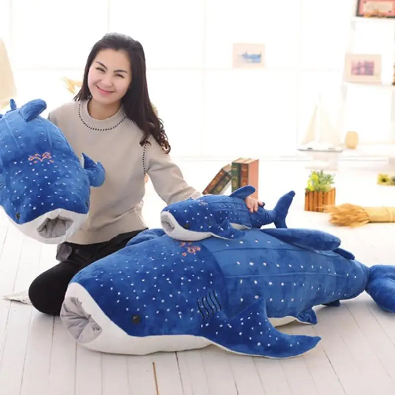 

Cute Blue Whale Shape Plush Toys Lovely Big Fish Stuffed Animals Doll Gift Big Fish Cloth Doll Soft Plush Big Doll Gift for Kids