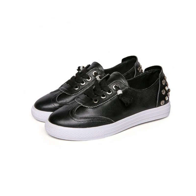 

spring autumn new arrival women casual shoes genuine leather Crystal women flats Cowhide hand-stitching ladies moccasin shoes