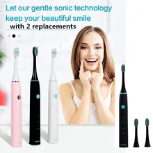 Tsaiumi ET530 электрическая ультразвуковая зубная щетка USB заряжаемая IPX7 Водонепроницаемая электрическая зубная щетка с 2 щеточными головками 4 режима очистки