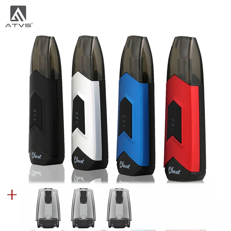 

ATVS Ghost Pod Vape Pen Kit 350mAh Preheating Battery Temperature Control 1.5ml 1.5ohm Ceramic Pods System Cartridge E Cigarette