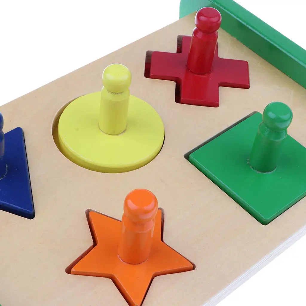  Multicolor Geometry Wooden Block Matching Sorting Puzzle Game Montessori Early Educational Toy for 