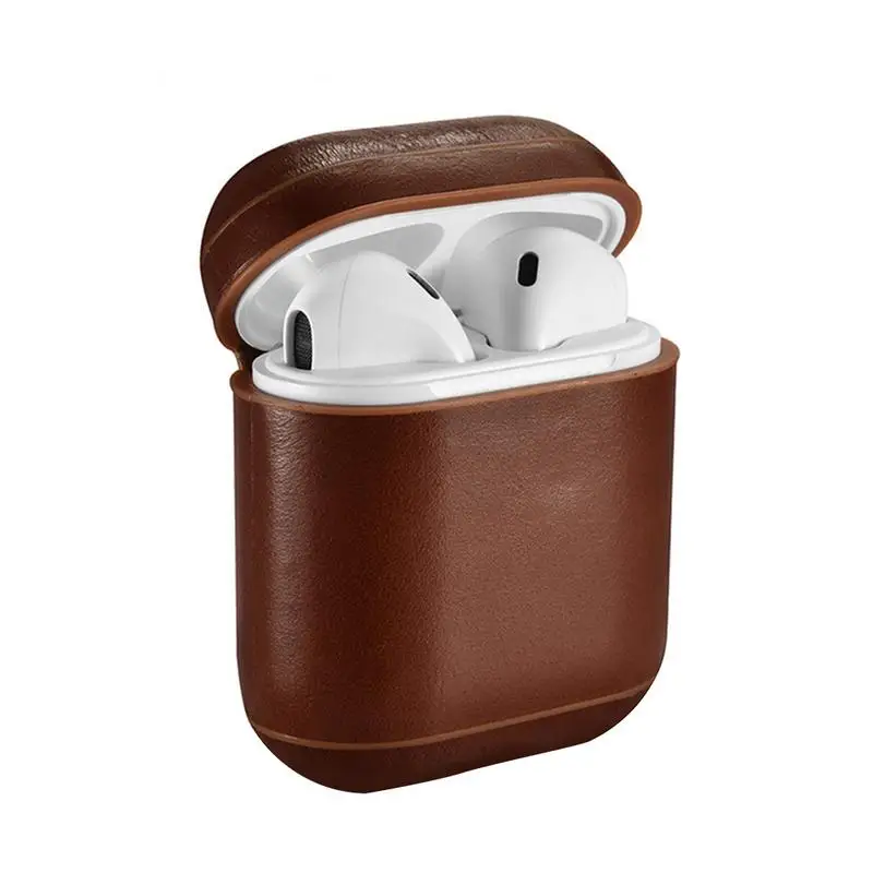 

Headset Case Protective Bag For Apple AirPods Genuine Leather Earphone Cover Charging New