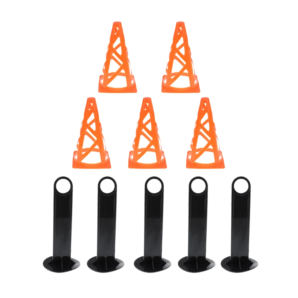 

5 Count Plastic Traffic Cones Sports Training Workout Cone for Kids Field Activity Party Football Agility Soccer Marker Cones