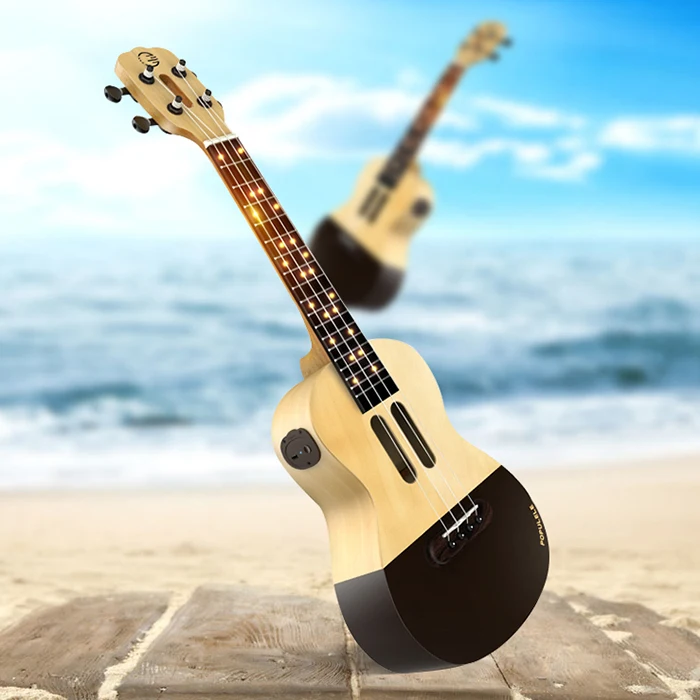 

Populele 23 Inch APP LED Bluetooth USB Smart Ukulele Gift For Beginners User-Friendfly Pinao Toy Musical Instrument New