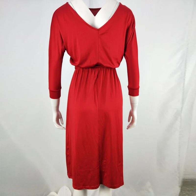 Женское винтажное прямое платье с открытой спиной, женское платье с рукавом семь, о-образный вырез, с поясом, Платье До Колена, весна, офисное женское элегантное платье
