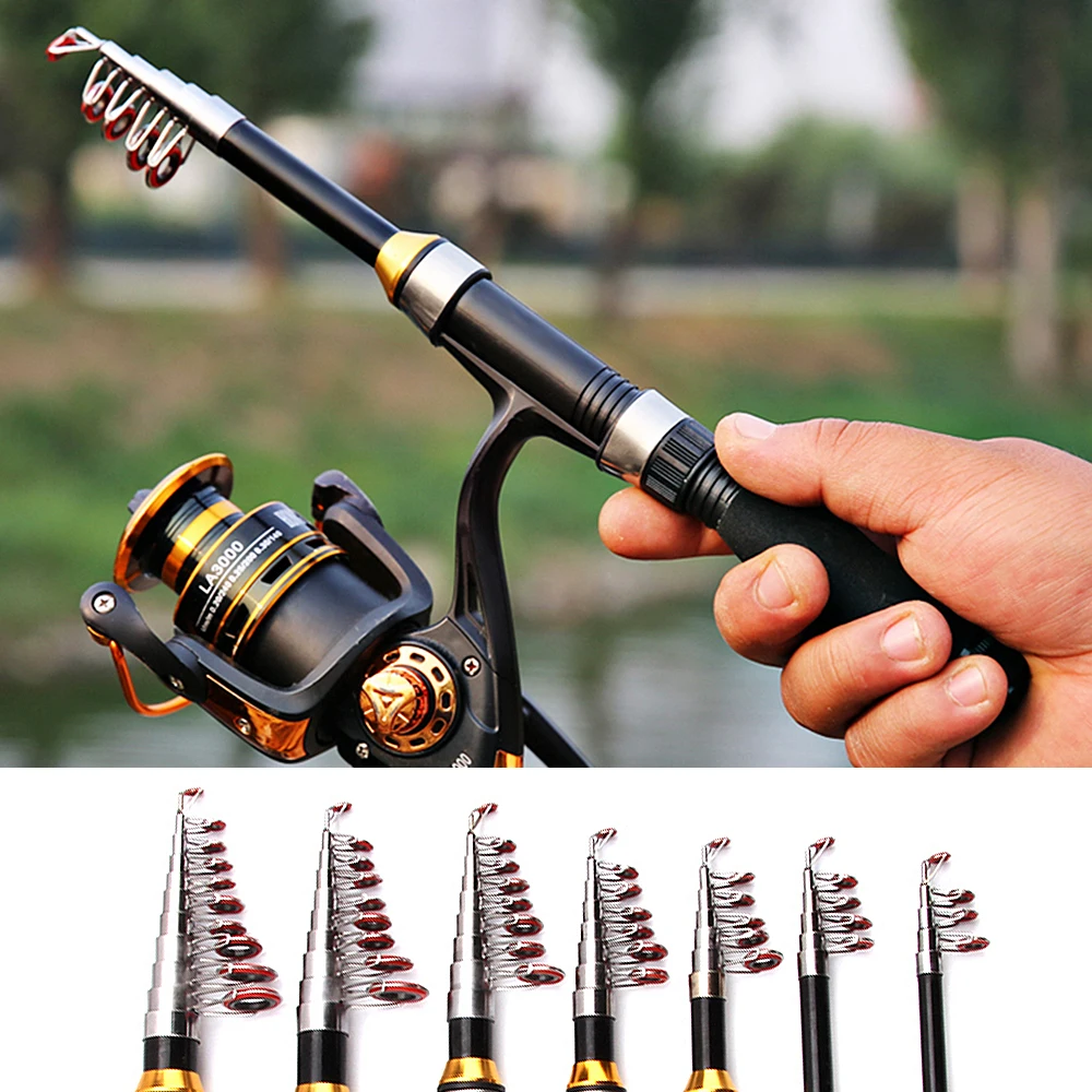 Portable Telescopic Fishing Rod 1.0m 2.3m Retractable Ultralight