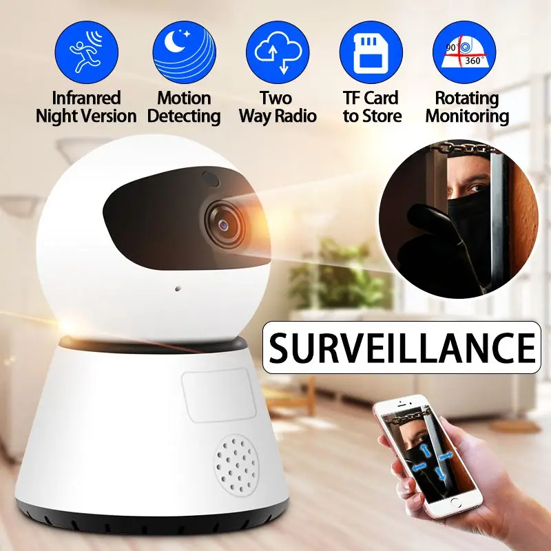 

Wireless WiFi Home Security IP Camera 1080P HD Surveillance Camera Night Vision Cam Baby Monitor Two Way Audio CCTV IP Camera