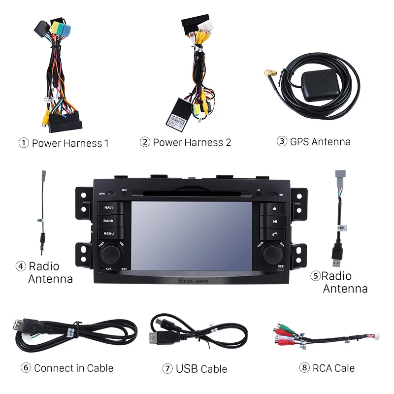 Perfect Clearance Seicane 4GB 8-Core Android 8.0 7inch GPS Car Radio For 2008-2015 KIA BORREGO DVD Multimedia Player 1080P Video Stereo 3