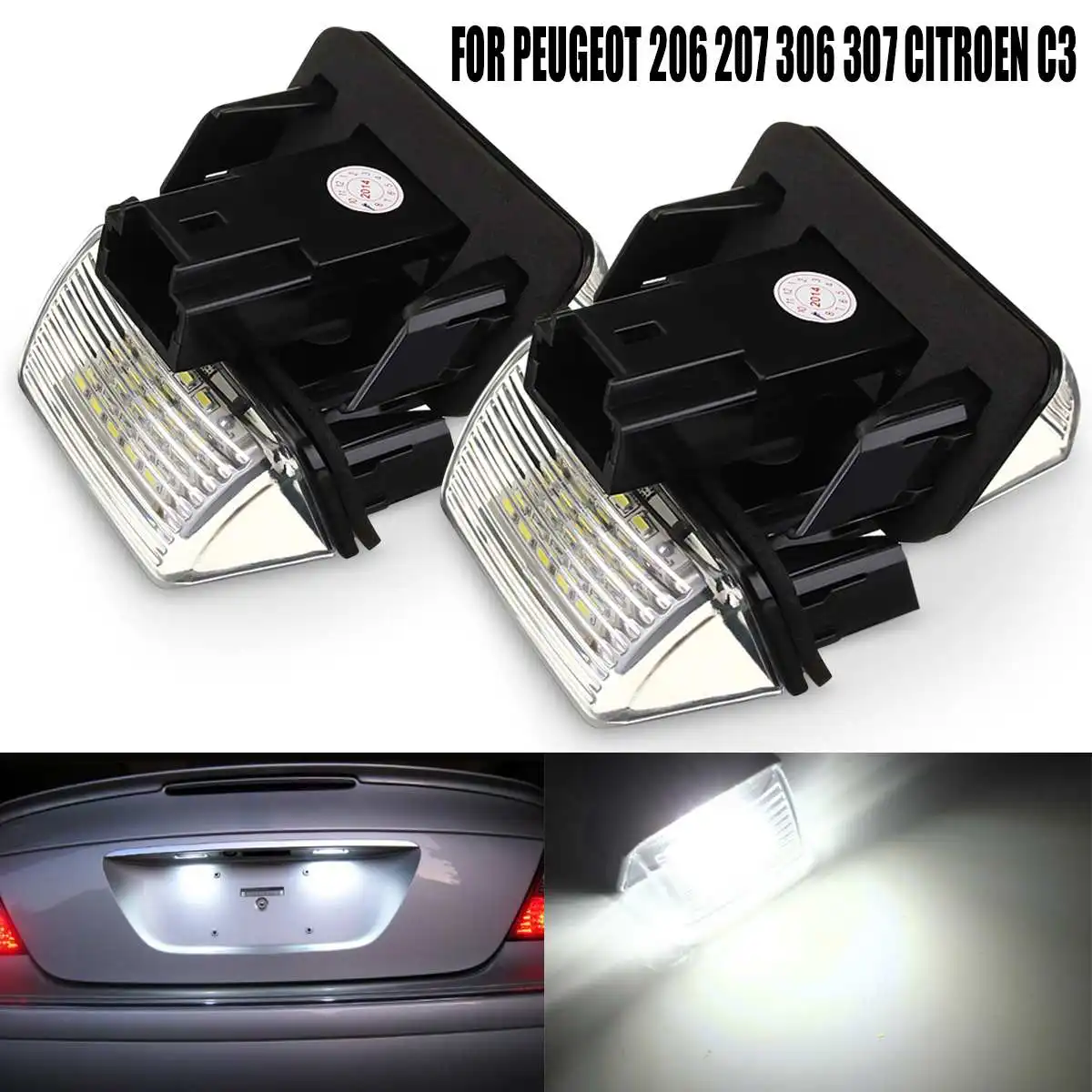 2 шт. 12 в 18 LED номерной знак лампочки лампы для Пежо 206 207 306 для CITROEN C3 C4 5 XSARA 2 шт. 12 в 18 LED номерной знак лампочки лампы для Пежо 206 207 306 для CITROEN C3 C4 5 XSARA