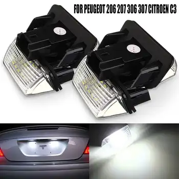 

2Pcs 12V 18 LED License Number Plate Light Bulbs Lamp For Peugeut 206 207 306 for CITROEN C3 C4 5 XSARA