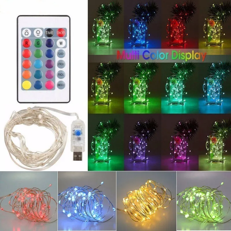 5M 50LED 4.5V USB LED String lights Waterproof Holiday lighting For Fairy Christmas Tree Wedding Party With Remote Control