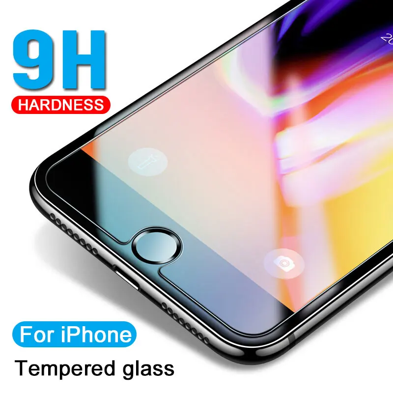 

9H Tempered Screen Protector protective Glass On For iphone 6s 7 8 6 Plus For iphone 5S X XR 4s SE On iphone XS MAX glass Film