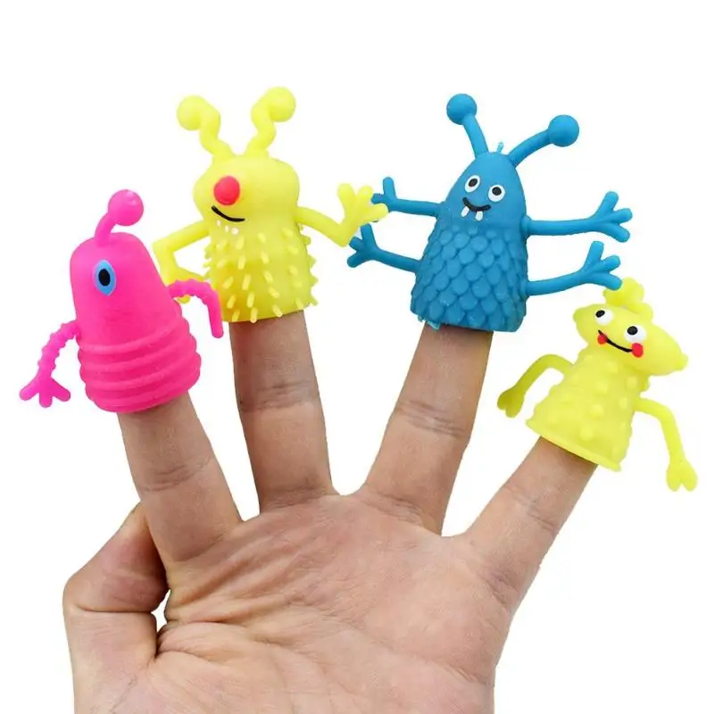 4 шт TPR милые пластиковые пальчиковые куклы игрушки с мордашками для детей родителей сказочные реквизит кукла животного из мультфильма