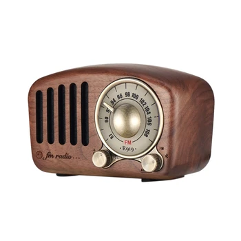 

Vintage Radio Retro Bluetooth Speaker - Walnut Wooden Fm Radio, Strong Bass Enhancement, Loud Volume, Bluetooth 4.2 Aux Tf Car