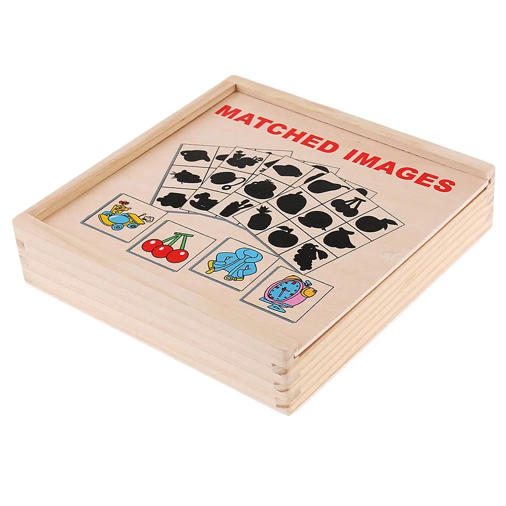  Wooden Montessori Educational Sensory Material Preschool Teaching Shadow and Image Association Card - 32969770380