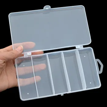 

Fishing Tackle Storage Box 1 Piece Big Clear Plastic 5 Compartment High Quality Fishing Accessories Assortment Storage Case