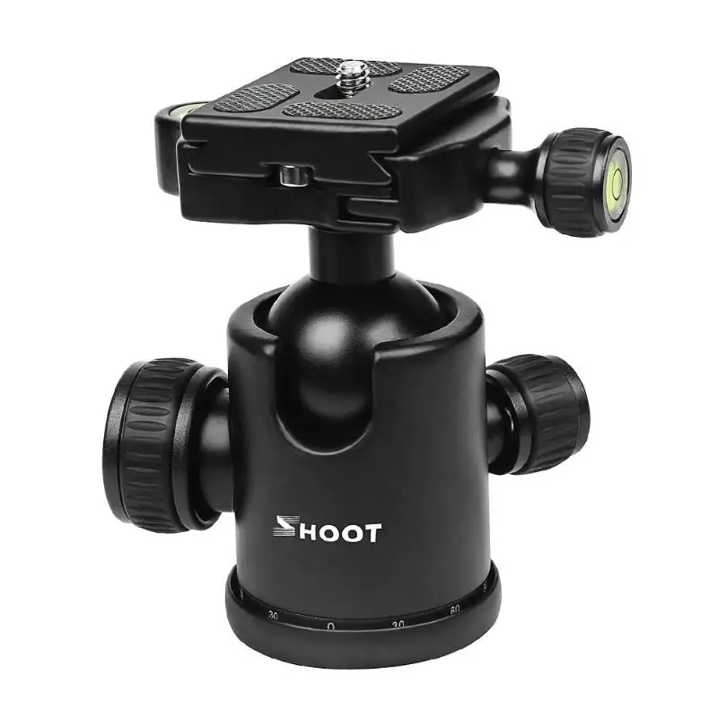 SHOOT Metal Camera Tripod Ball Head Dual Level Instrument Ballhead With