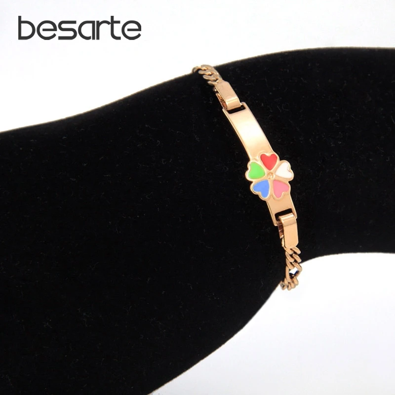 Красочные детские браслеты с сердцем, крестины, золотой браслет Bebe Pulseira Bracelete Bracciali Bambino, повязка на руку, Детская драгоценность B0929