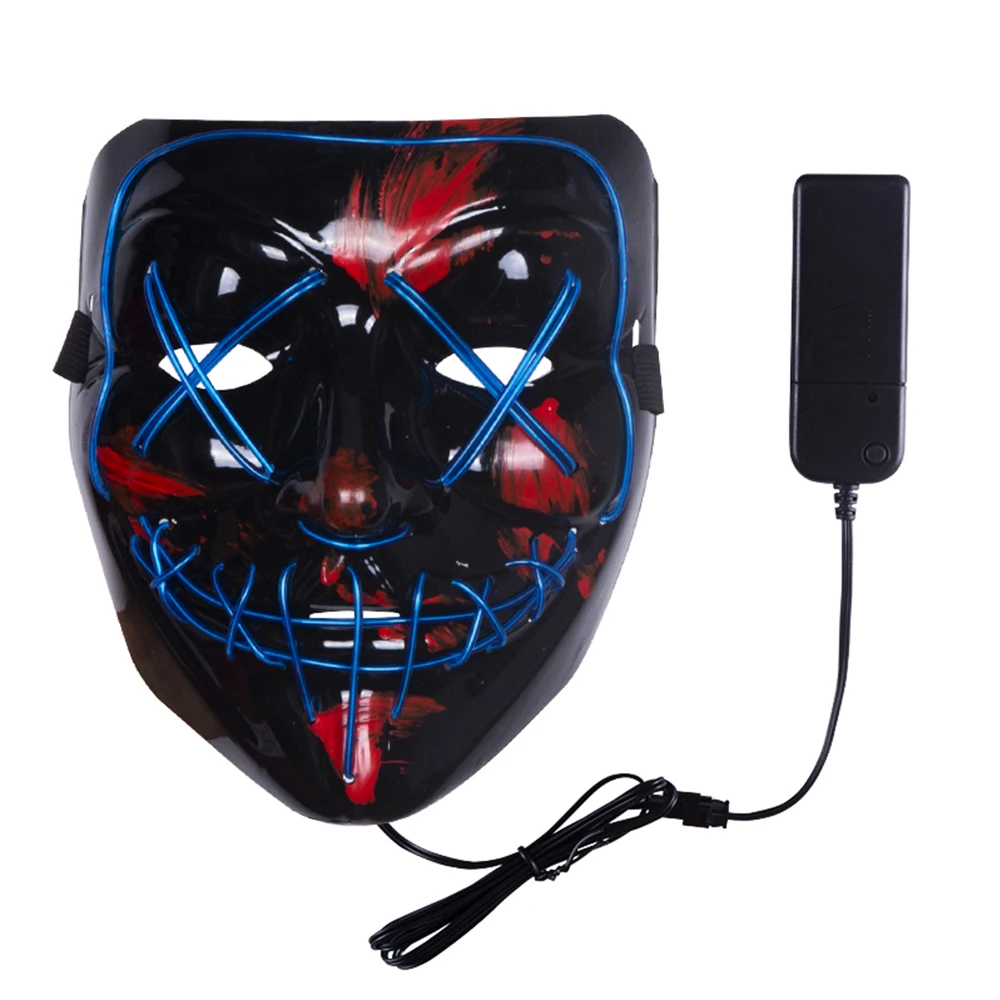 

Led Mask Halloween Party Masque Masquerade Masks Neon Mask Light Glow In The Dark Mascara Horror Mask Glowing Masker Purge