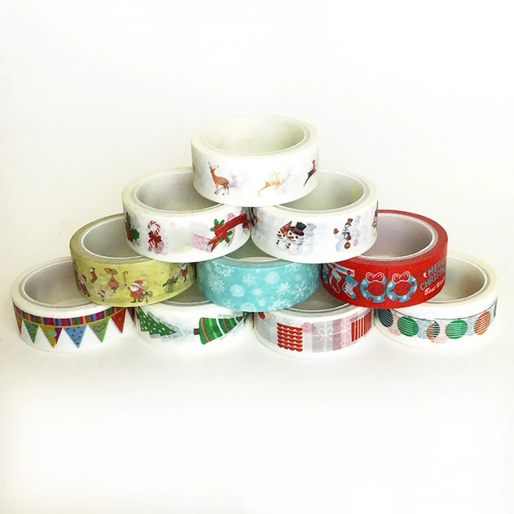 

1PC Decorative Christmas Washi Tape Set Rice Paper DIY Scrapbooking Adhesive Tape 1.5cm*5m Masking Tape School Office Supplies