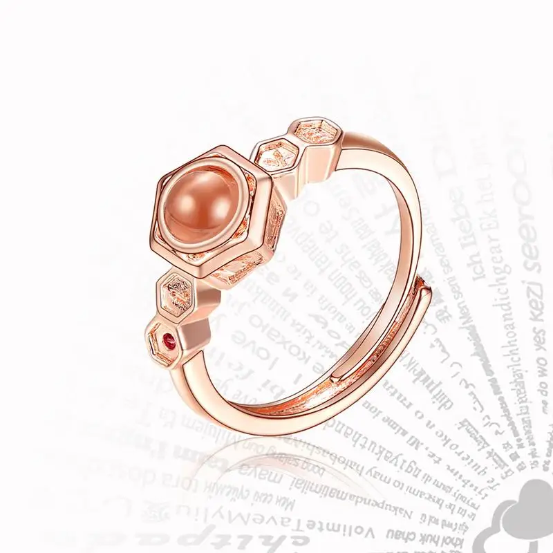 

Can Project Multiple Languages "I Love You European And American Style Atmosphere Open Ring Valentine's Day Party Gift