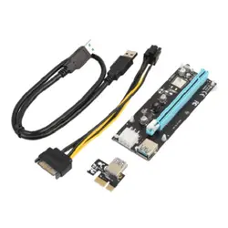 Правый интерфейс PCIe PCI-E PCI Express Riser Card 1x до 16x USB 3,0 кабель для передачи данных с SATA 15 папа до 6pin кабель питания