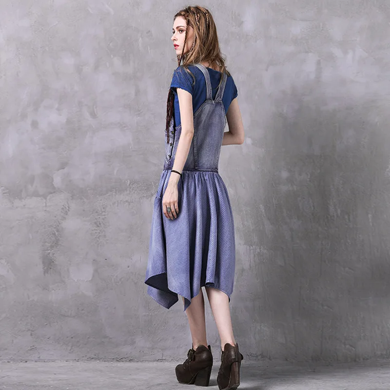 dress denim set 2428 marke unregelmige sommer f CrBodxe