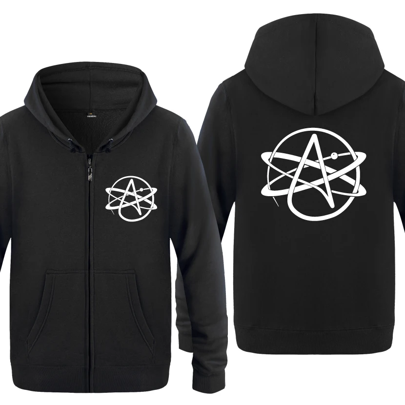 Atheist Symbol FSM Pastafarian Religion Novelty Hoodies Men Men's Fleece Zipper Cardigans Hooded Sweatshirts