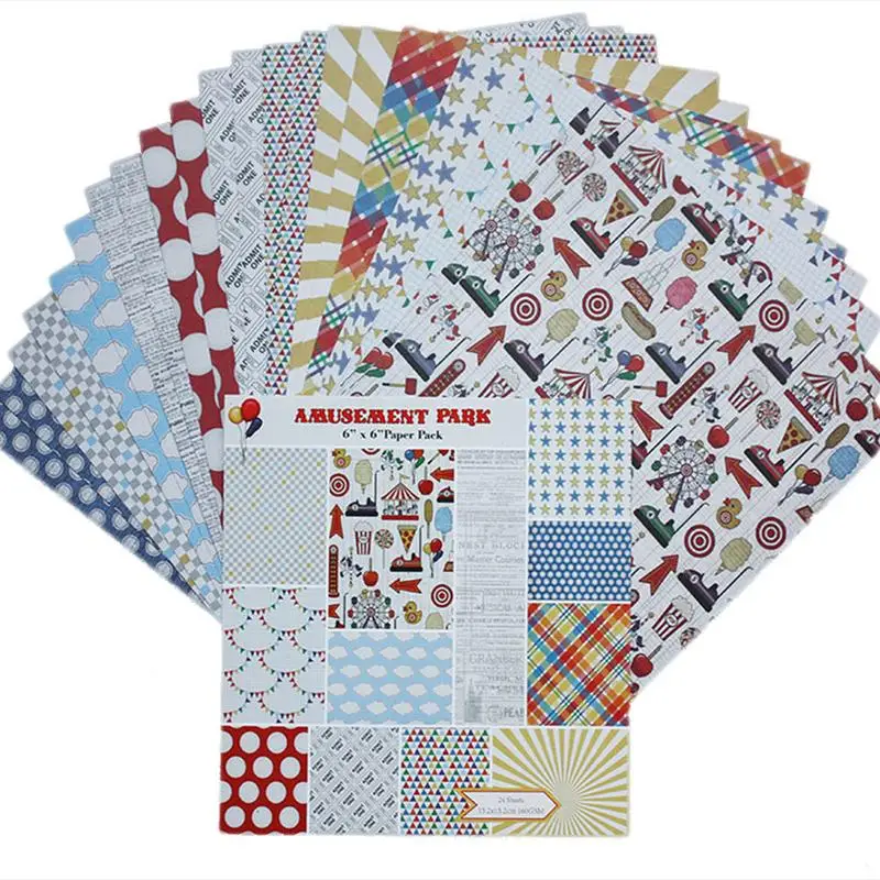 

12 Patterns DIY Album Scrapbook Notebook Greeting Card Background Paper 6 Inch Single-Sided Pattern Paper Pretty Lady 24PCS O3