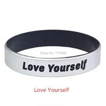 

300pcs Life Sentences Love Yourself wristband silicone bracelets free shipping by FEDEX A