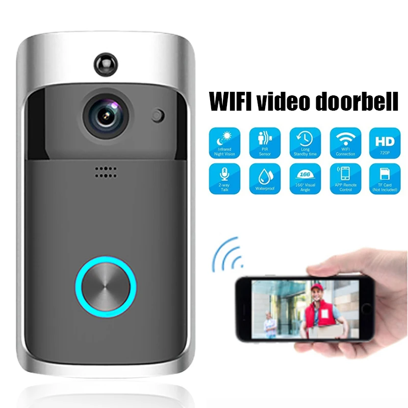 

M3S Smart Wireless WiFi Security Doorbell WiFi Door Intercom Smart Video Phone Door Visual Recording IR Home Security Monitoring