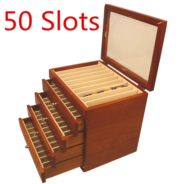 Wood Pen Box 5 Layer Large capacity Wooden Box Fountain Pen Pencil