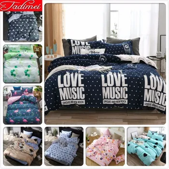 

New Fashion Creative Pattern Duvet Cover Bedding Set Adult Kids Child Boy Girl Soft Cotton Bed Linen Single Twin Queen King Size