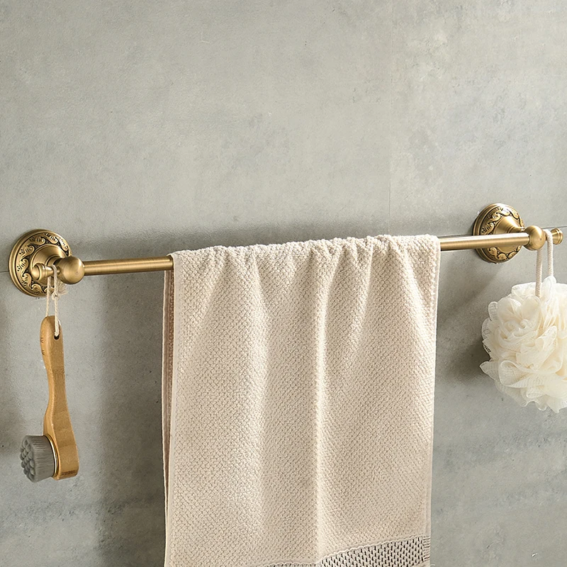 Ногтей вешалка для полотенец в старинном стиле латунь штанга для полотенец Полотенца Аксессуары для ванной комнаты