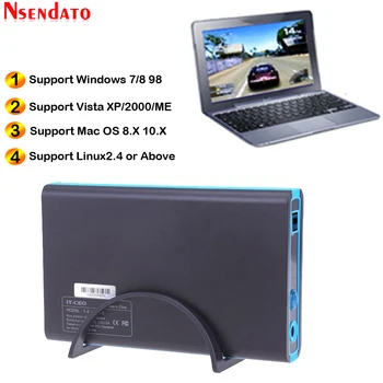 

3.5 inch HDD SDD Enclosure Case USB 3.0 5Gbps SATA External Hard Drive Enclosure Support 2TB Drives for Notebook Desktop PC