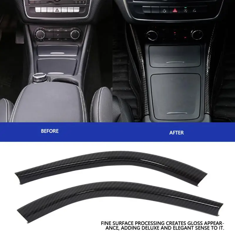 

Car Center Console Side Decoration Strips Trim Cover 2pcs for Mercedes Benz A W176 CLA C117 GLA X156 2014-2018 Car Accessories