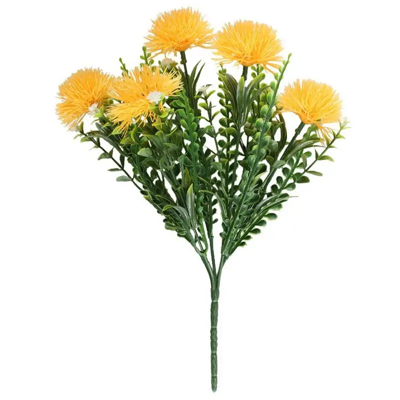 

4PCS Artificial Flowers Fake Plastic Flowering Plants Faux Shrub Bundle Table Floral Centerpieces Arrangements Home Kitchen Of